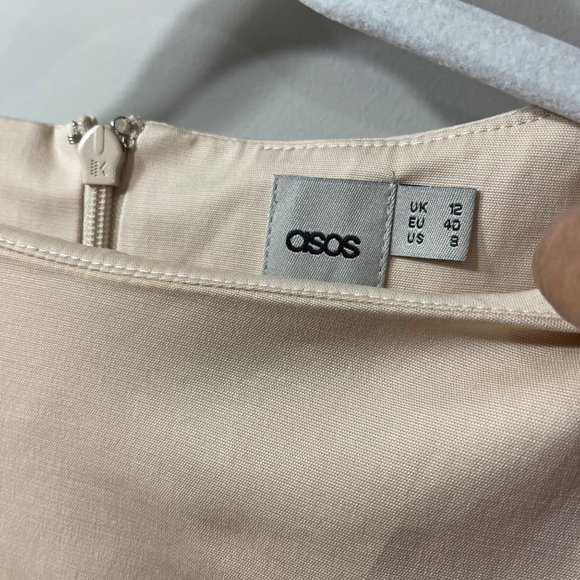 ASOS Women's Minimalist Short Sleeves Pleated Skater Dress with Under Skirt Size - Picture 5 of 8